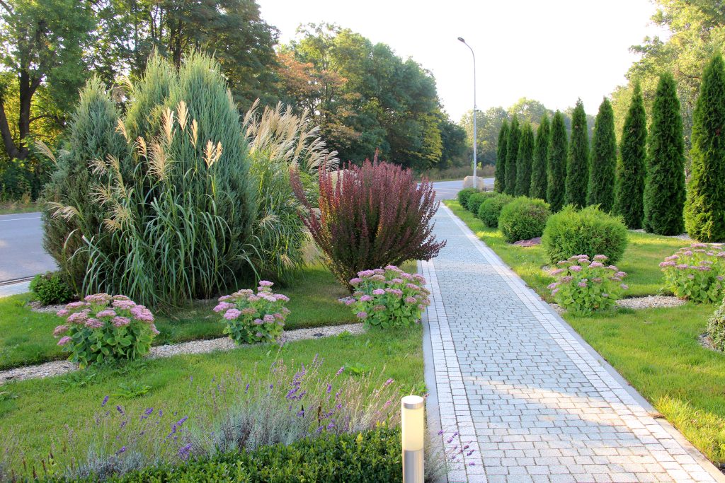 design of landscaping in the garden, park, square, recreation area